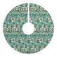 Floral patterned tree skirt on a white background