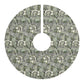 Decorative tree skirt with floral pattern on a white background