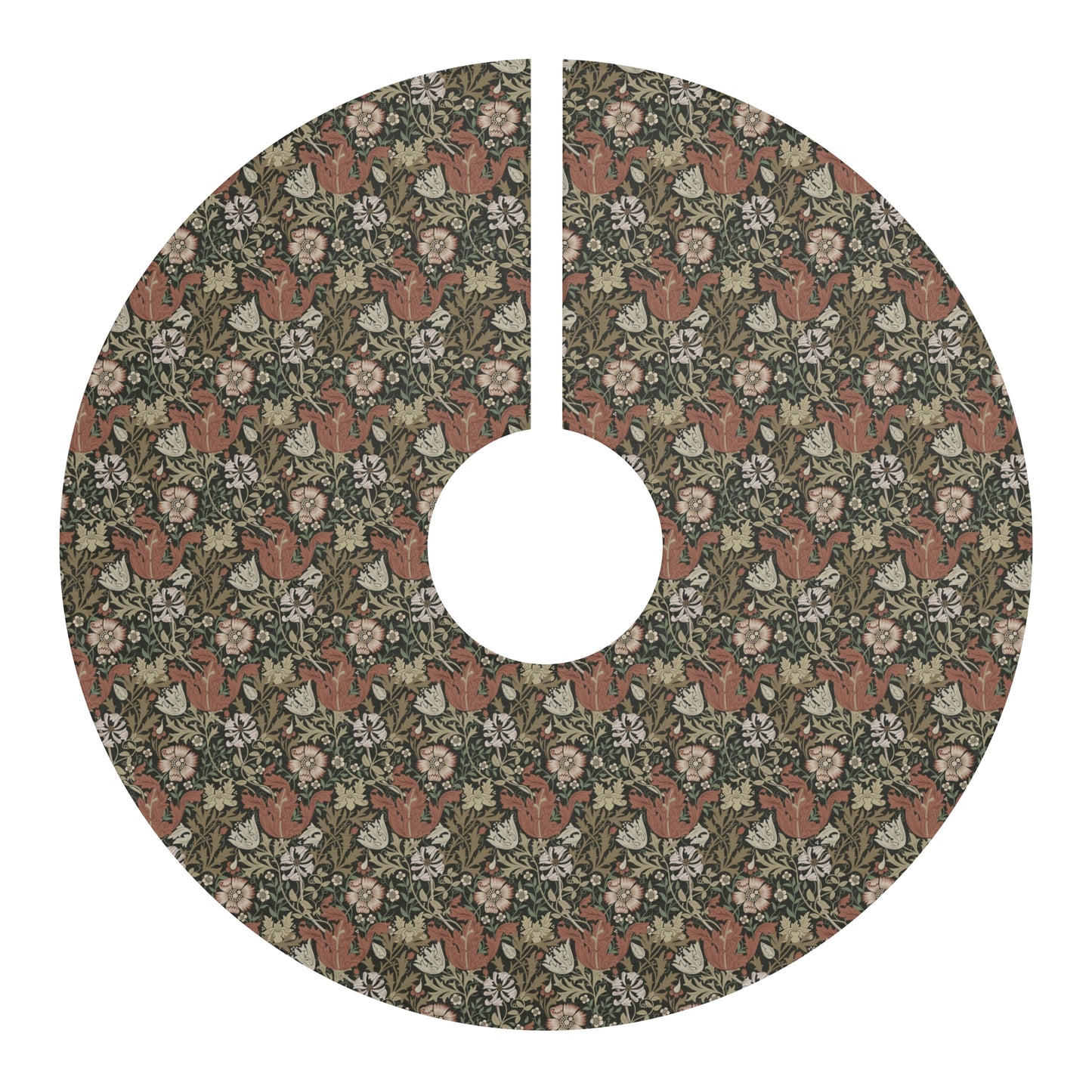 Christmas Tree Skirt inspired by William Morris & Co in a pattern called Compton Collection (Moor Cottage)