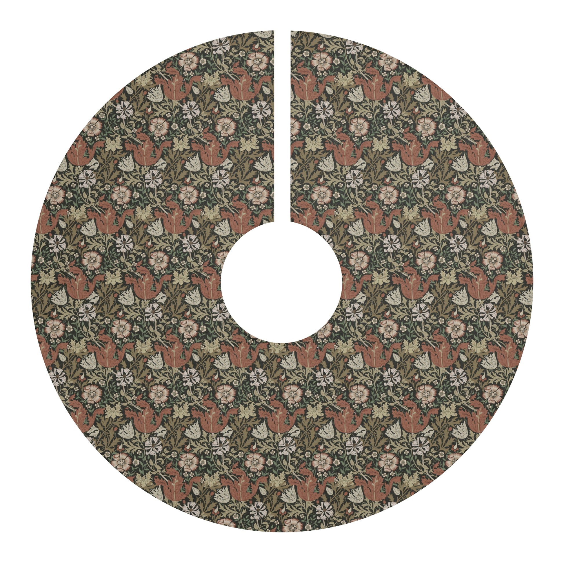 Christmas Tree Skirt inspired by William Morris & Co in a pattern called Compton Collection (Moor Cottage)