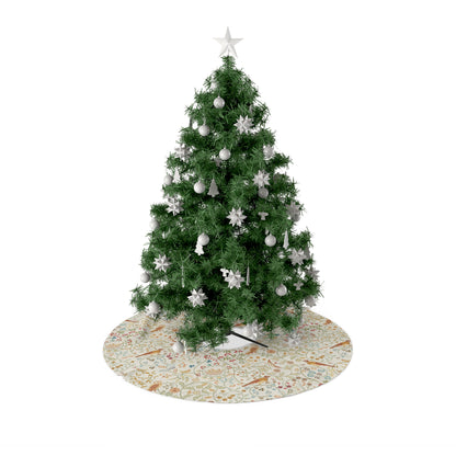 Decorated Christmas tree with ornaments on a white background
