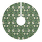 Decorative tree skirt with floral pattern on a white background
