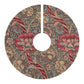 Decorative tree skirt with intricate floral pattern on a white background