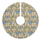 Christmas Tree Skirt by William Morris & Co in a floral pattern called Blue Iris Collection in beige, blue and green