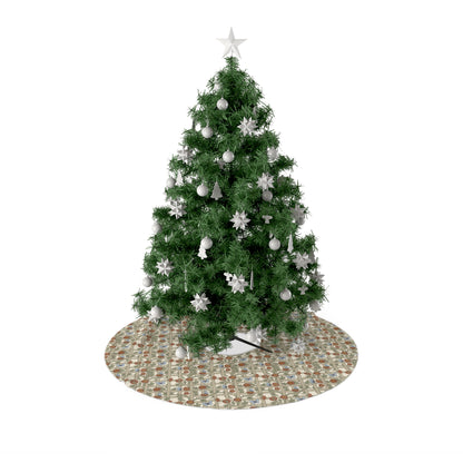 Decorated Christmas tree with ornaments on a white background