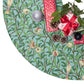 Christmas Tree Skirt by William Morris & Co in a pattern called Bird & Pomegranate Collection on a floral Tiffany Blue background