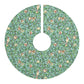 Christmas Tree Skirt by William Morris & Co in a pattern called Bird & Pomegranate Collection on a floral Tiffany Blue background