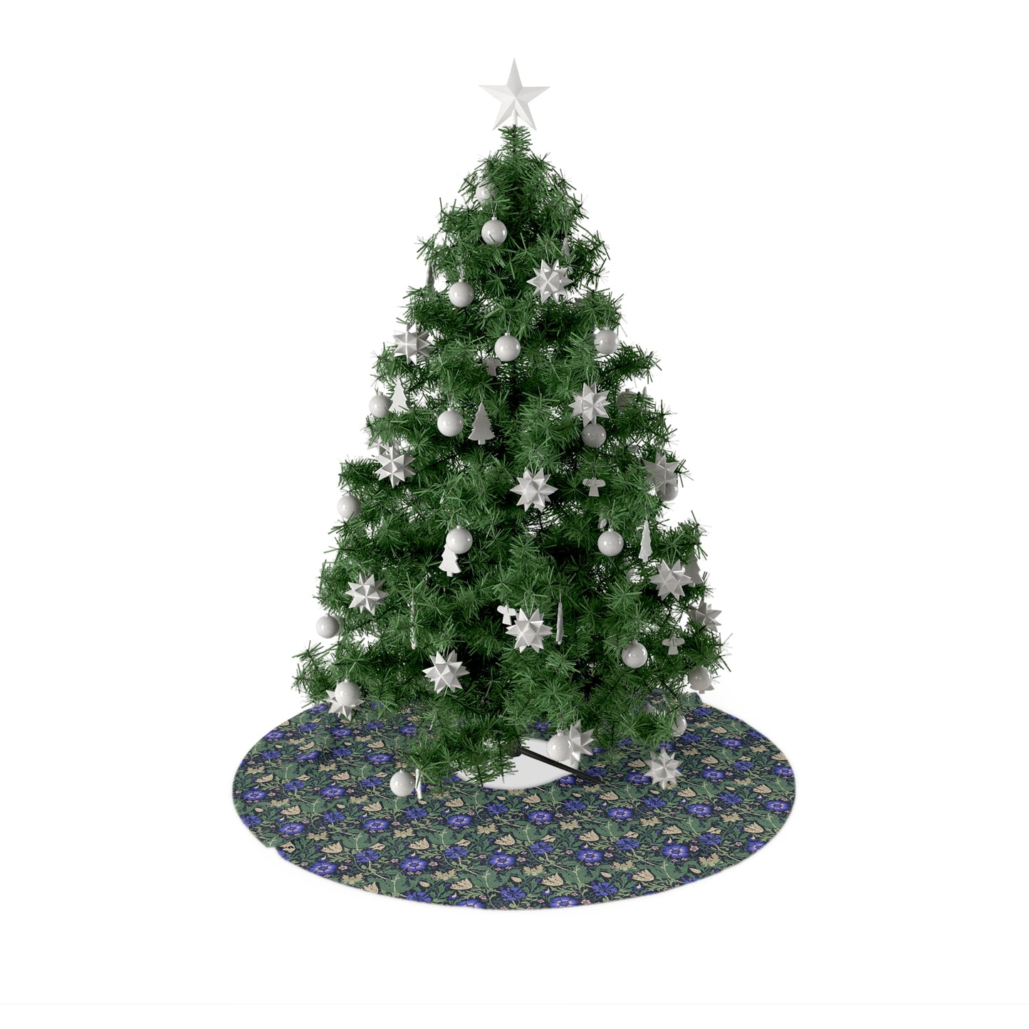 Christmas Tree Skirt by William Morris & Co in a floral pattern called Compton Collection (Bluebell Cottage)
