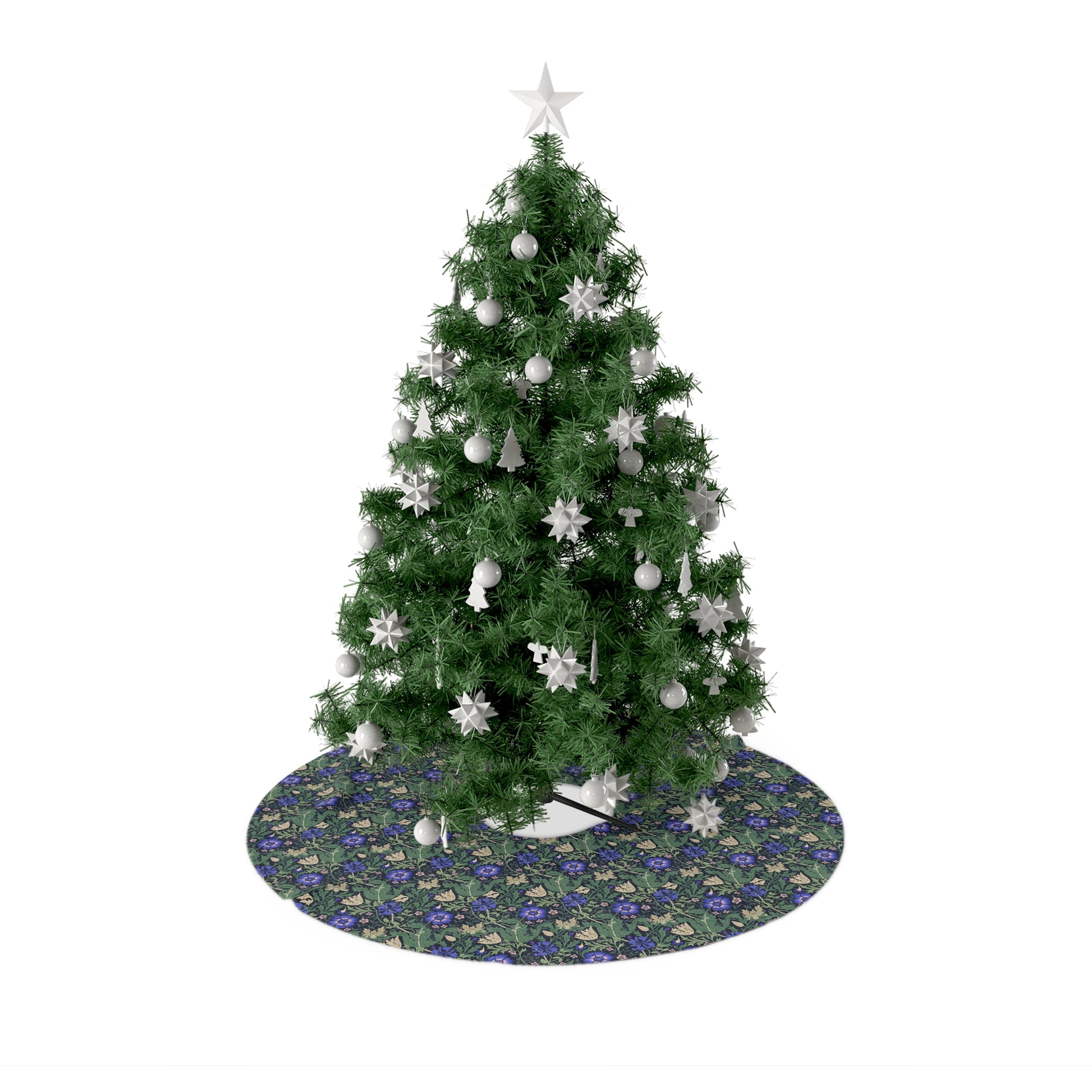 Christmas Tree Skirt by William Morris & Co in a floral pattern called Compton Collection (Bluebell Cottage)