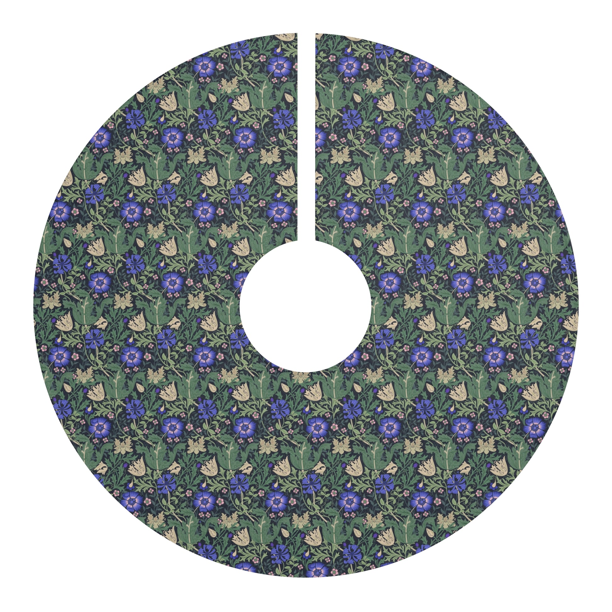 Christmas Tree Skirt by William Morris & Co in a floral pattern called Compton Collection (Bluebell Cottage)