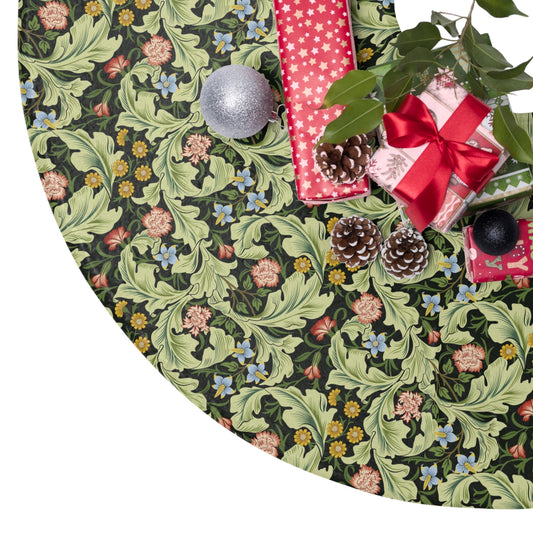 Christmas Tree Skirt by William Morris & Co in a floral pattern called Leicester Collection (Green)