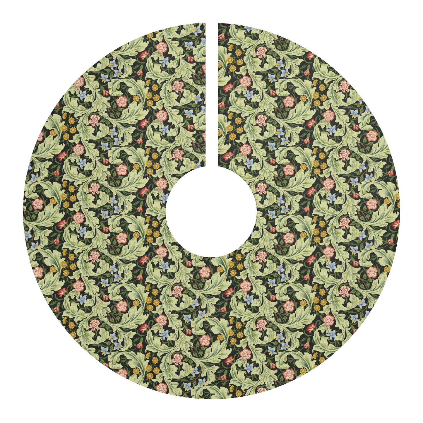 Christmas Tree Skirt by William Morris & Co in a floral pattern called Leicester Collection (Green)