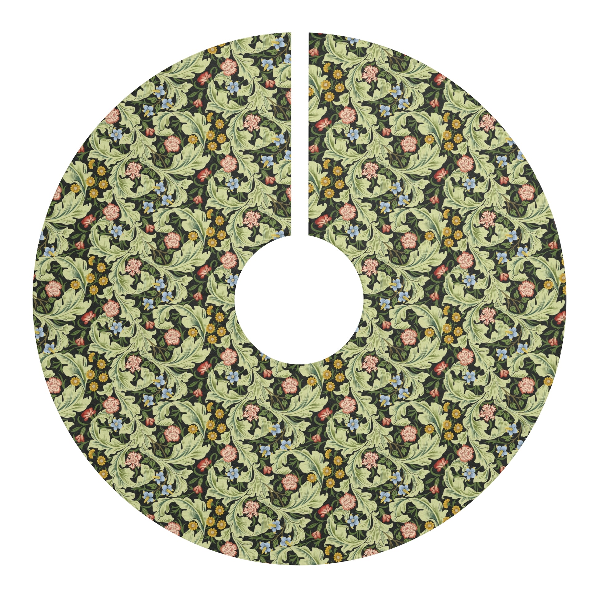 Christmas Tree Skirt by William Morris & Co in a floral pattern called Leicester Collection (Green)
