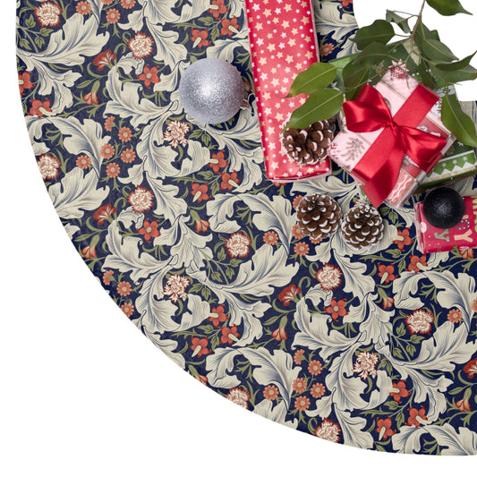 Christmas Tree Skirt by William Morris & Co in a floral pattern called Leicester Collection (Royal)