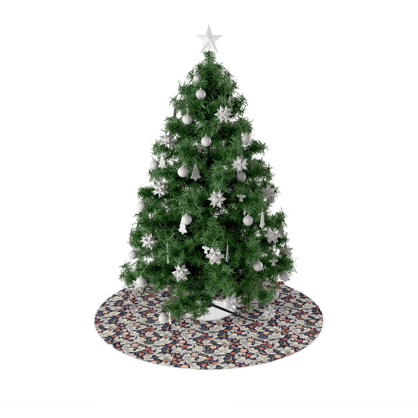 Christmas Tree Skirt by William Morris & Co in a floral pattern called Leicester Collection (Royal)
