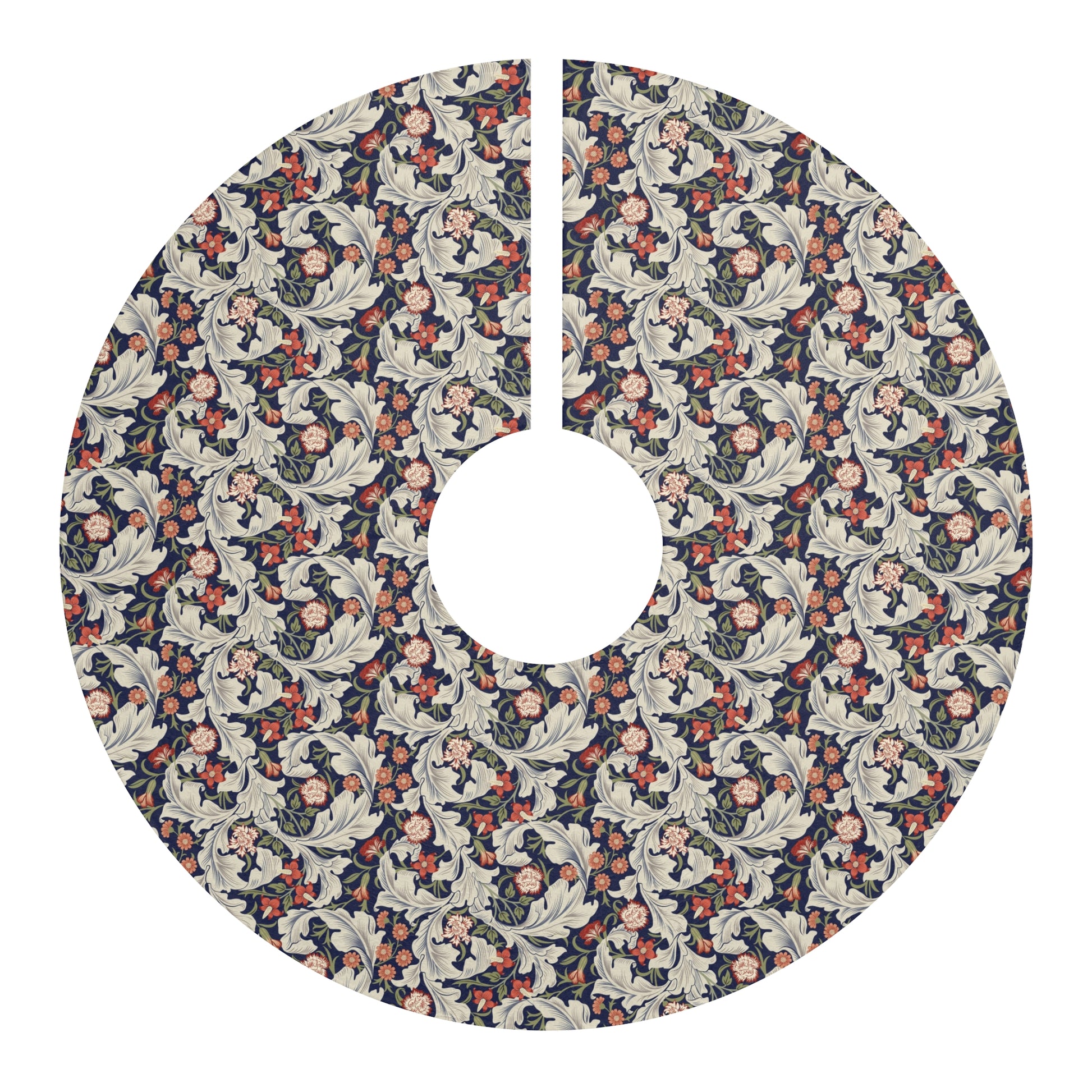 Christmas Tree Skirt by William Morris & Co in a floral pattern called Leicester Collection (Royal)