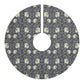 Decorative tree skirt with floral pattern on a white background