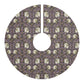 Decorative tree skirt with floral pattern on a white background