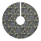 Christmas Tree Skirt by William Morris & Co in a floral pattern Seaweed Collection in Yellow, Green and Grey