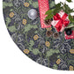 Christmas Tree Skirt by William Morris & Co in a floral pattern Seaweed Collection in Yellow, Green and Grey