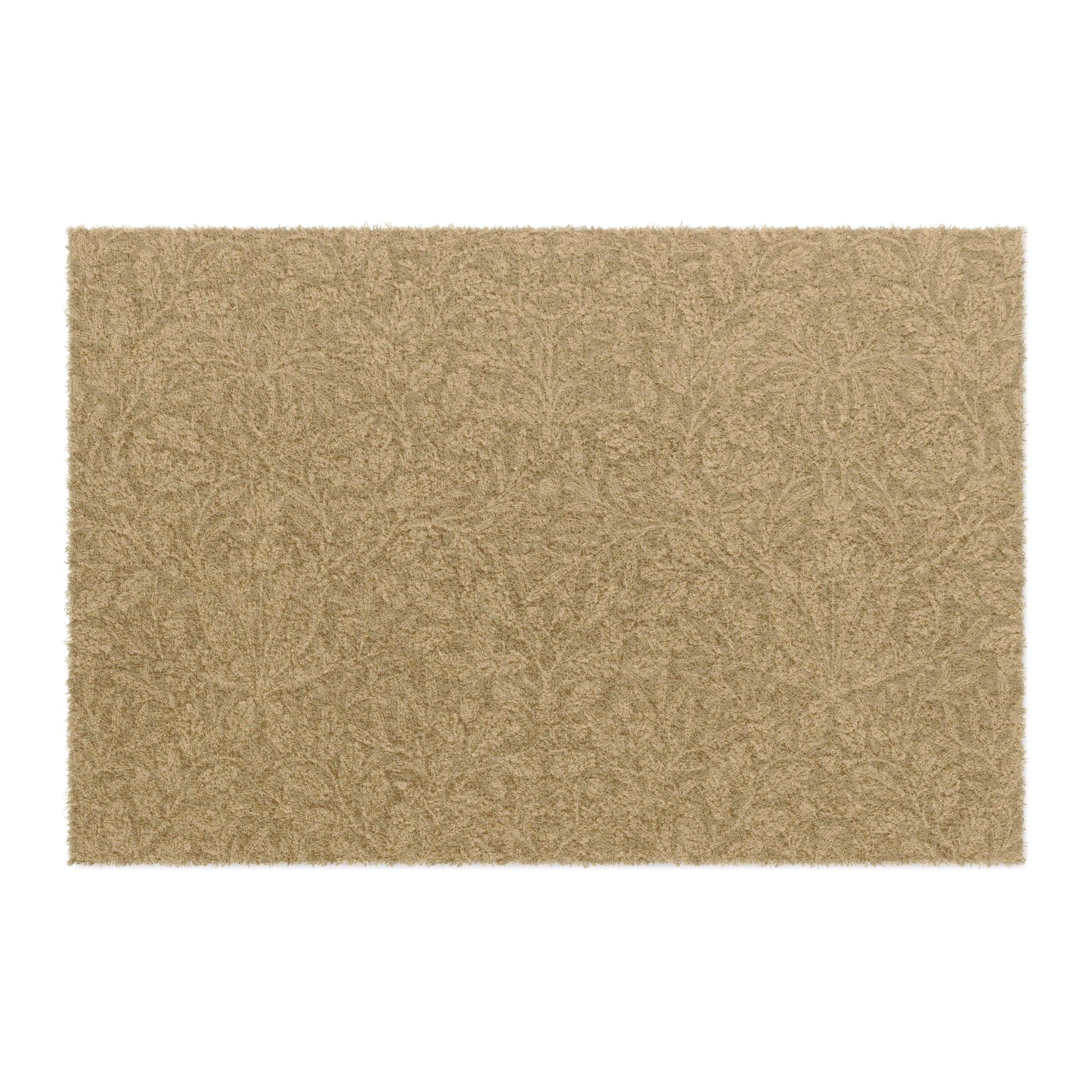 Rectangular beige doormat with an acorns and oak leaves pattern from a William Morris & Co floral pattern