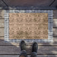 Patterned coconut coir hard wearing door mat with intricate floral and rabbit design from William Morris & Co 