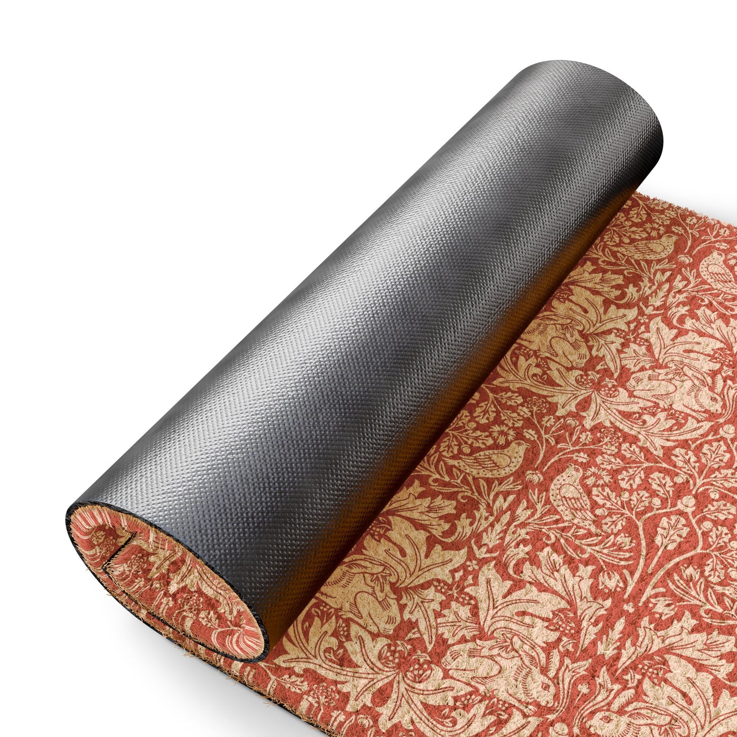 Coconut Coir Doormat inspired by William Morris & Co - Brer Rabbit Collection (Red) floral pattern