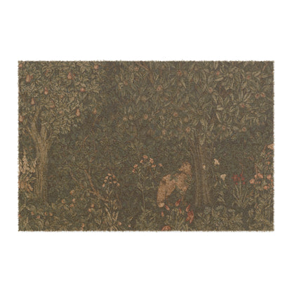 Coconut Coir Doormat in floral dark green inspired by William Morris & Co - Greenery Collection (Fox)