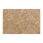 A rectangular area rug with a classic botanical pattern in warm beige and taupe tones, shown flat against a white background.