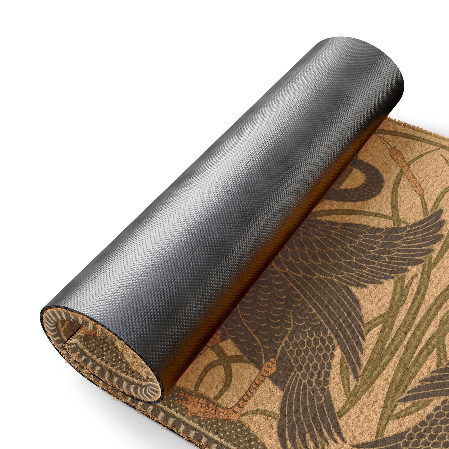 Coconut Coir Doormat inspired by William Morris & Co - Black Swan Collection (Cygnus Aatratus)