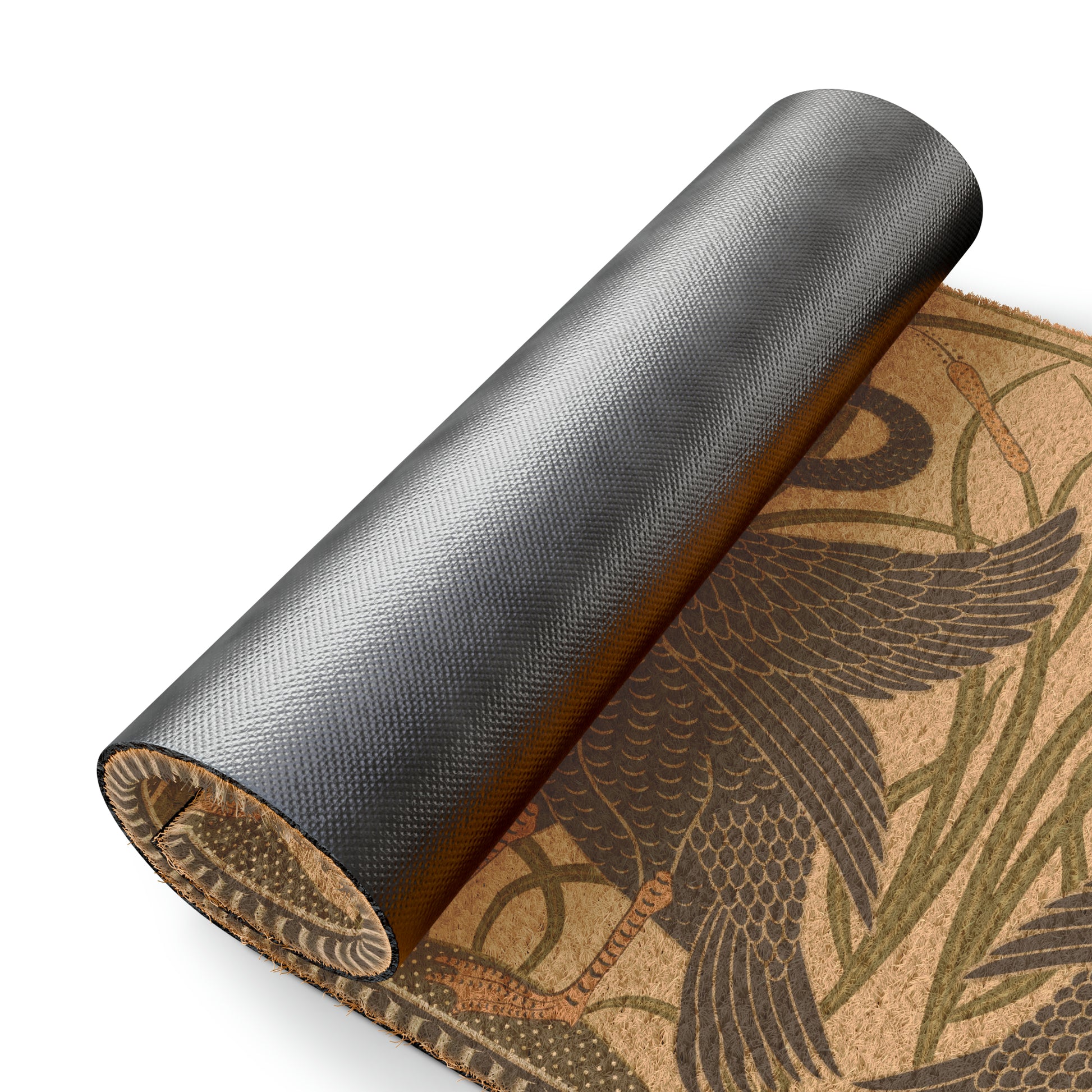 Coconut Coir Doormat inspired by William Morris & Co - Black Swan Collection (Cygnus Aatratus)