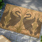 Coconut Coir Doormat inspired by William Morris & Co - Black Swan Collection (Cygnus Aatratus)