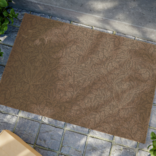 Coconut Coir Doormat inspired by William Morris - Acorns and Oak Leaves Collection (Smoky Blue)