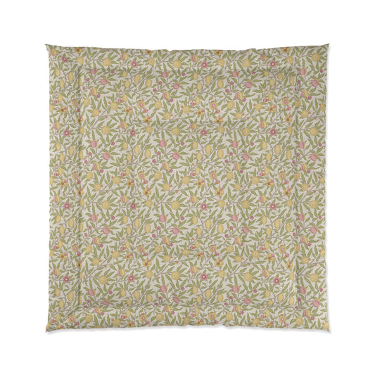 Floral patterned fabric swatch on a white background