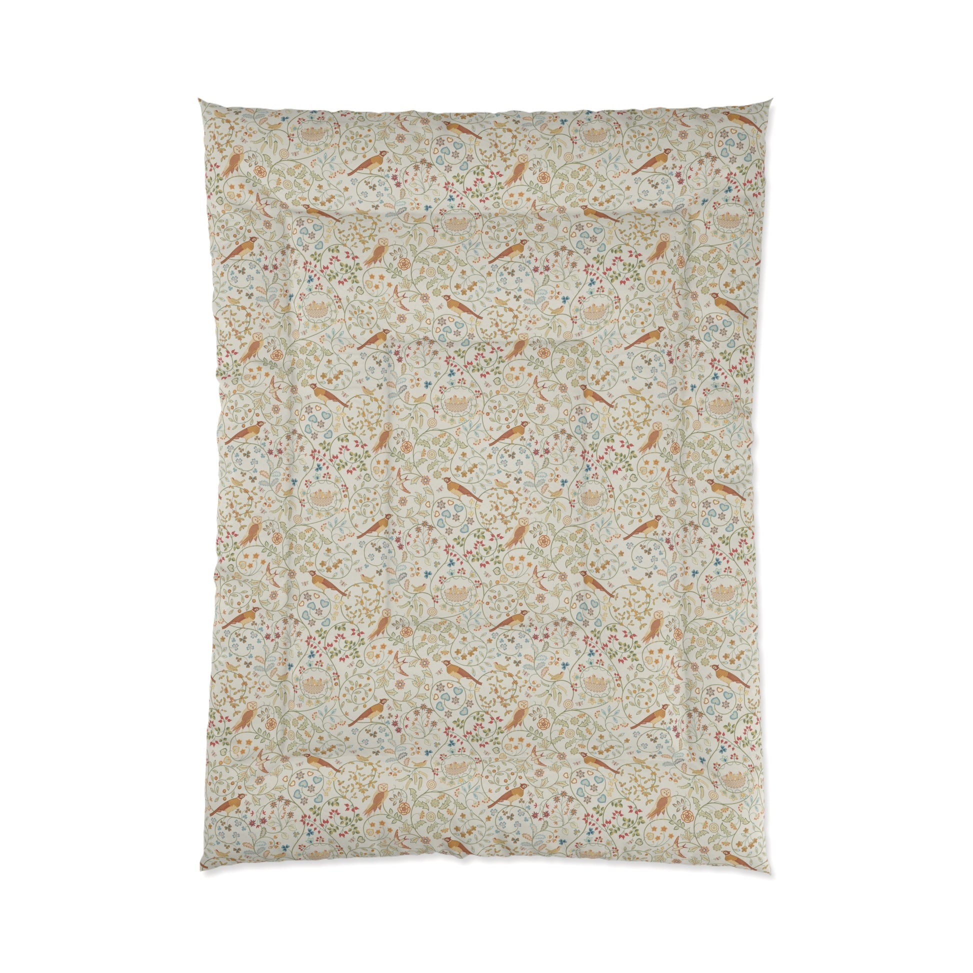Floral patterned fabric swatch on a white background