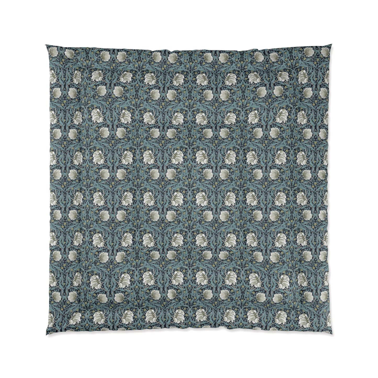 Bedding Comforter inspired by William Morris & Co in a floral pattern called Pimpernel Collection (Slate)