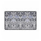 Decorative mat with rabbit and floral pattern on a white background