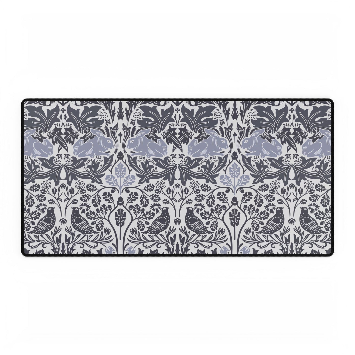 Decorative mat with a floral and bird pattern on a white background