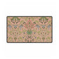 Floral patterned doormat with green and blue flowers on a pink background
