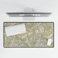 Floral patterned desk mat with keyboard on a white background
