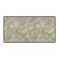 Floral patterned mat with green and beige colors on a white background
