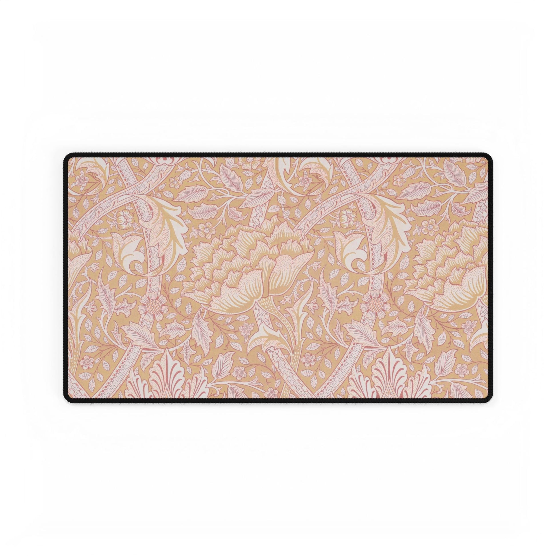 Decorative mat with floral pattern on a beige background