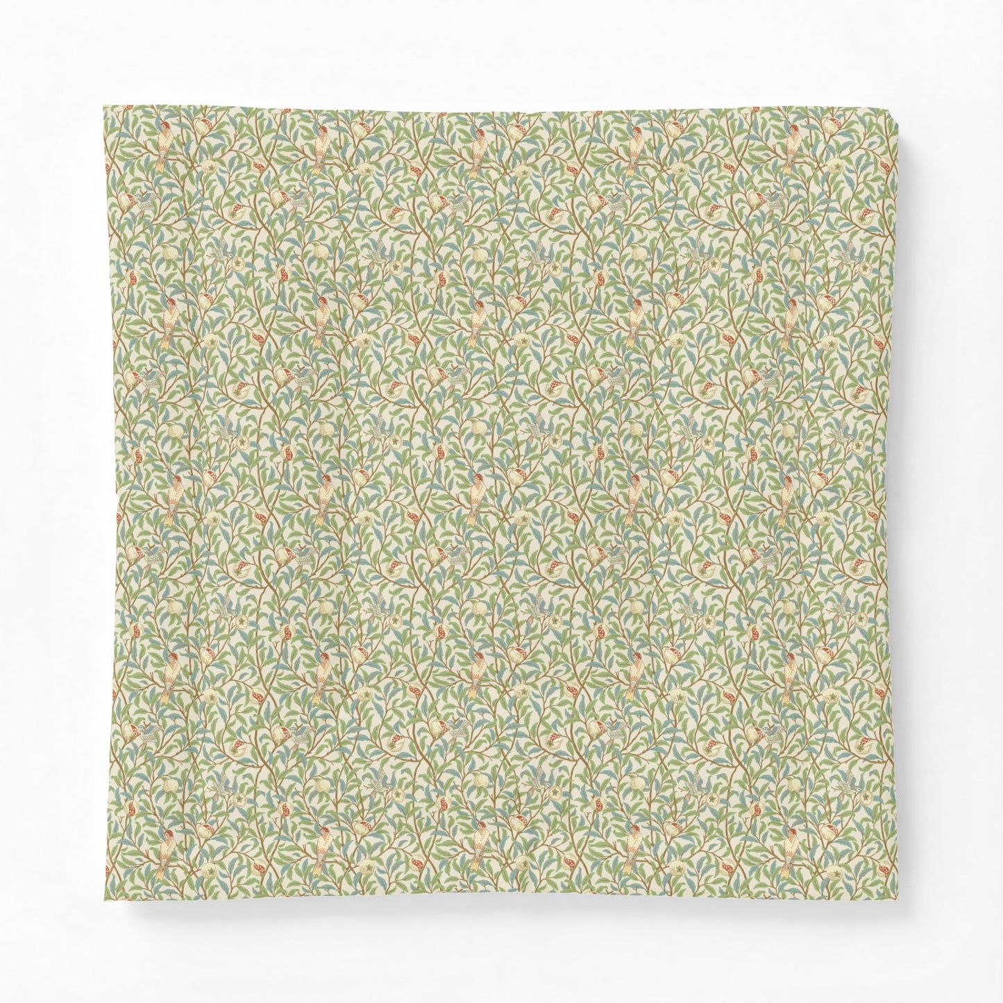 Floral patterned fabric swatch on a white background