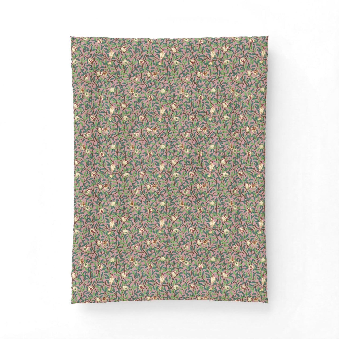 Floral patterned fabric swatch on a white background