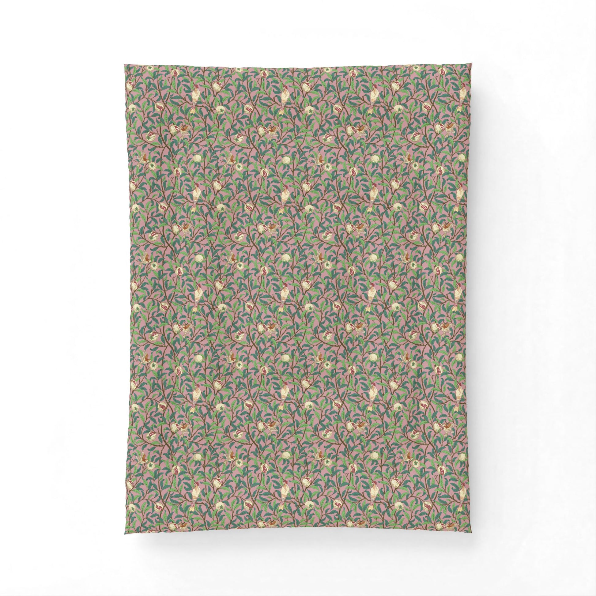 Floral patterned fabric swatch on a white background