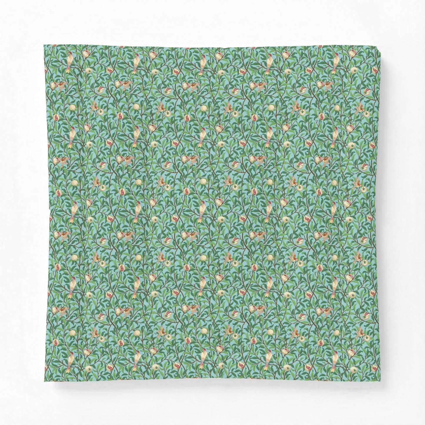 Floral patterned fabric swatch on a white background
