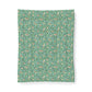 Patterned fabric swatch on a white background
