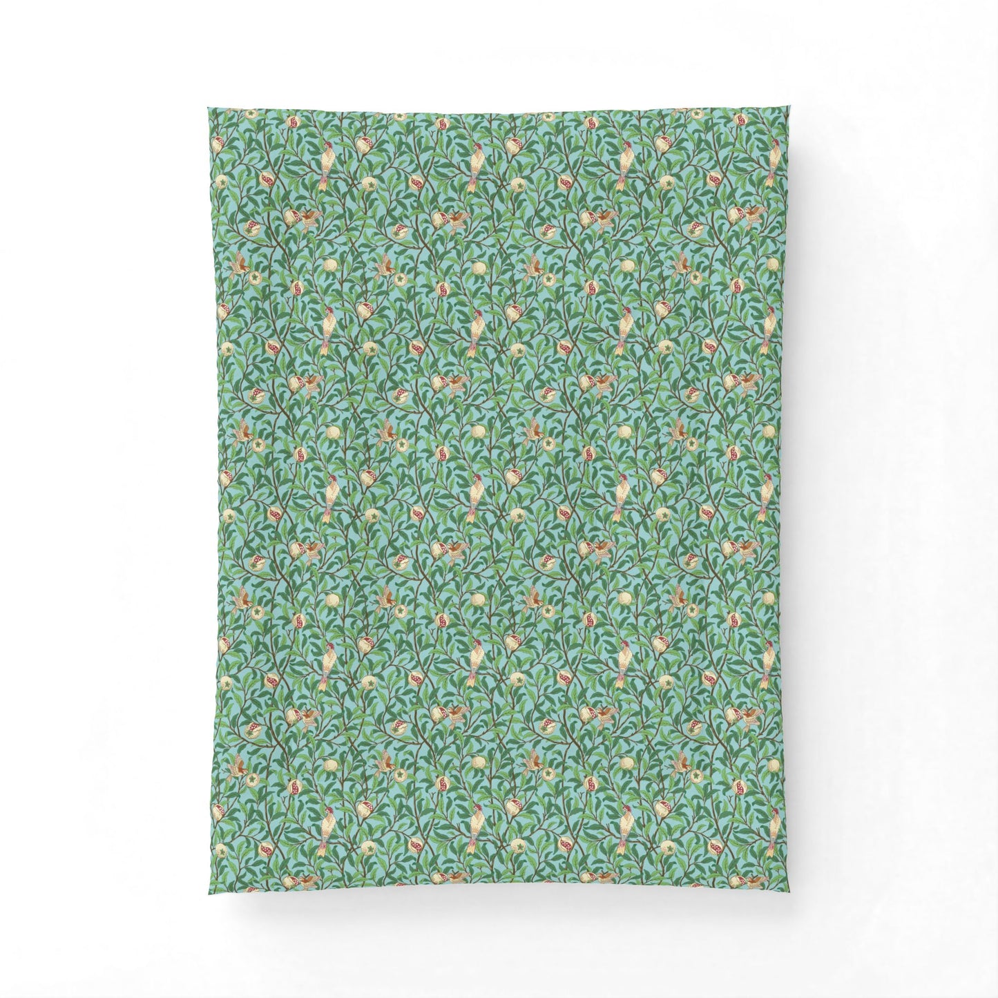 Floral patterned fabric swatch on a white background