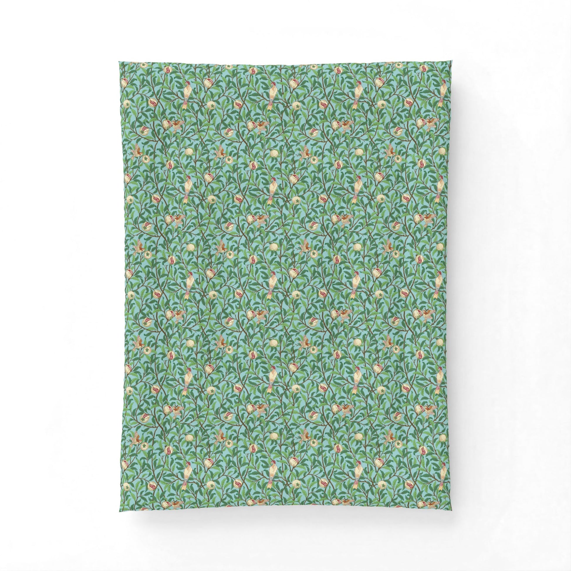 Floral patterned fabric swatch on a white background