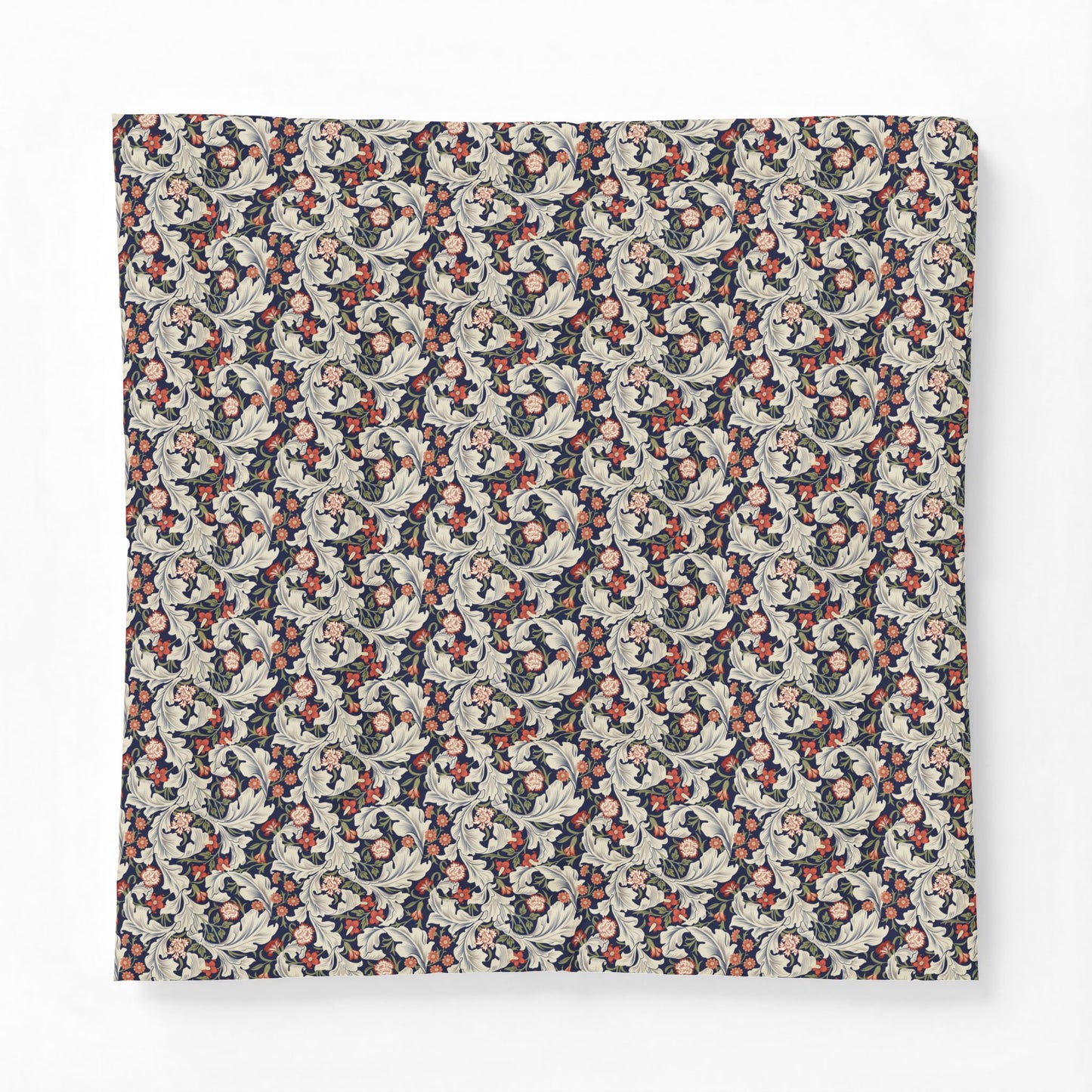 Floral patterned fabric swatch on a white background